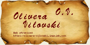 Olivera Vilovski vizit kartica